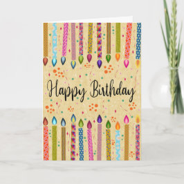 パターカラフルン誕生日キャンドル カード
