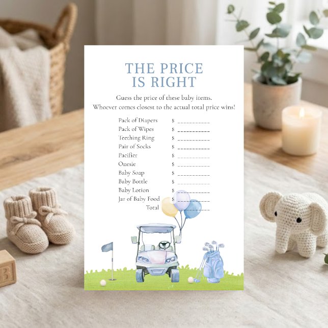 パターゴルフシャワープライスイズライトゲーム (Golf Baby Shower The Price is Right Game)