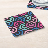 パタースタイリッシュンモダン-ファッション幾何学的カラフル スクエアペーパーコースター (アングル)
