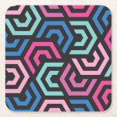 パタースタイリッシュンモダン-ファッション幾何学的カラフル スクエアペーパーコースター (正面)