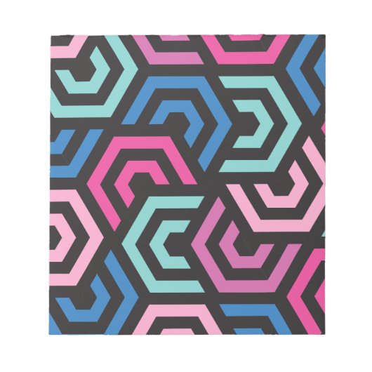 パタースタイリッシュンモダン-ファッション幾何学的カラフル ノートパッド (正面)