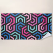 パタースタイリッシュンモダン-ファッション幾何学的カラフル ビーチタオル (正面)