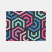 パタースタイリッシュンモダン-ファッション幾何学的カラフル フリースブランケット (正面(横))