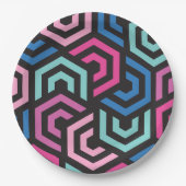 パタースタイリッシュンモダン-ファッション幾何学的カラフル ペーパープレート (正面)