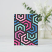 パタースタイリッシュンモダン-ファッション幾何学的カラフル ポストカード (スタンド正面)