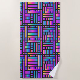 パタースタイリッシュンモダン-ファッション幾何学的タータンチェック ビーチタオル