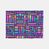 パタースタイリッシュンモダン-ファッション幾何学的タータンチェック フリースブランケット (正面(横))