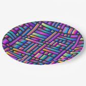 パタースタイリッシュンモダン-ファッション幾何学的タータンチェック ペーパープレート (アングル)