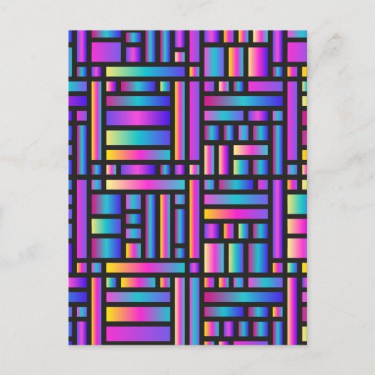 パタースタイリッシュンモダン-ファッション幾何学的タータンチェック ポストカード (正面)