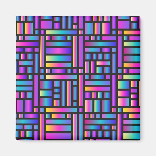 パタースタイリッシュンモダン-ファッション幾何学的タータンチェック マグネット (正面)