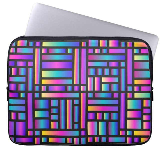 パタースタイリッシュンモダン-ファッション幾何学的タータンチェック ラップトップスリーブ (正面)