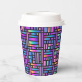 パタースタイリッシュンモダン-ファッション幾何学的タータンチェック 紙コップ (裏面)