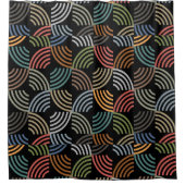 パタースタイリッシュンモダン-ファッション幾何学的ヴィンテージ シャワーカーテン (正面)