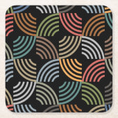 パタースタイリッシュンモダン-ファッション幾何学的ヴィンテージ スクエアペーパーコースター (正面)