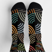 パタースタイリッシュンモダン-ファッション幾何学的ヴィンテージ ソックス (上部)