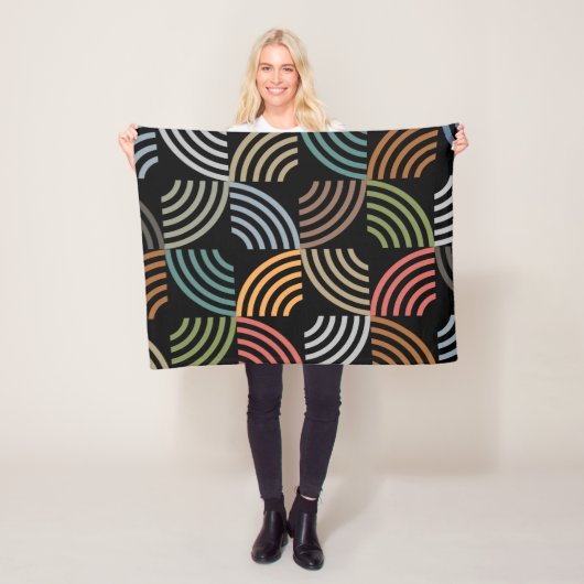 パタースタイリッシュンモダン-ファッション幾何学的ヴィンテージ フリースブランケット (インサイチュ)