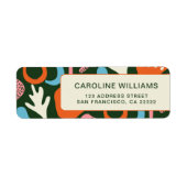 パタースタイリッシュン抽象芸術パターン差出人住所 ラベル (正面)