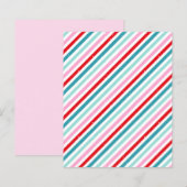 パターストライプのンピンクレッドグリーンスクラップブック紙 (正面/裏面)