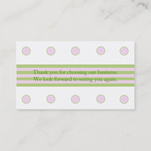 パターストライプのンロイヤリティパンチカード水彩バラ 予約カード (裏面)