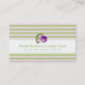 パターストライプのンロイヤリティパンチカード水彩バラ 予約カード (正面)