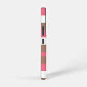 パターストライプのン茶色ピンク白パーソナライズ SAMSUNG GALAXYケース (右側面)