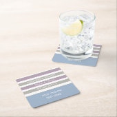 パターストライプンカスタムモノグラムコースター スクエアペーパーコースター (インサイチュ)