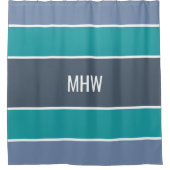 パターストライプンカスタムモノグラムシャワーカーテン シャワーカーテン (正面)