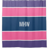 パターストライプンカスタムモノグラムシャワーカーテン シャワーカーテン (正面)