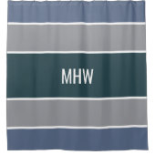 パターストライプンカスタムモノグラムシャワーカーテン シャワーカーテン (正面)