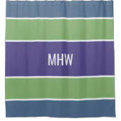 パターストライプンカスタムモノグラムシャワーカーテン シャワーカーテン (正面)
