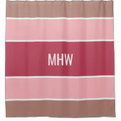 パターストライプンカスタムモノグラムシャワーカーテン シャワーカーテン (正面)