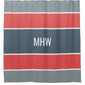 パターストライプンカスタムモノグラムシャワーカーテン シャワーカーテン (正面)