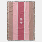 パターストライプンカスタムモノグラム投げ毛布 スローブランケット (正面縦)
