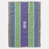 パターストライプンカスタムモノグラム投げ毛布 スローブランケット (正面縦)