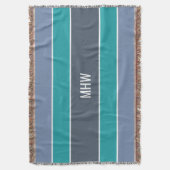 パターストライプンカスタムモノグラム投げ毛布 スローブランケット (正面縦)