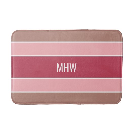 パターストライプンカスタムモノグラム風呂マット バスマット (正面)