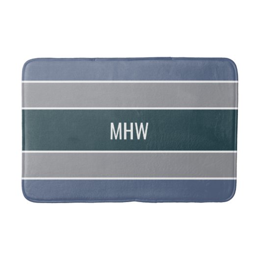 パターストライプンカスタムモノグラム風呂マット バスマット (正面)