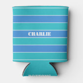 パターストライプンカスタムモノグラム飲料クーラー 缶クーラー (正面)