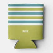 パターストライプンカスタムモノグラム飲料クーラー 缶クーラー (正面)