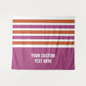 パターストライプンカスタム文字タペストリー タペストリー (正面(横))