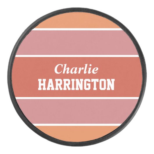 パターストライプン名前をカスタムするホッケーパック アイスホッケーパック (正面)