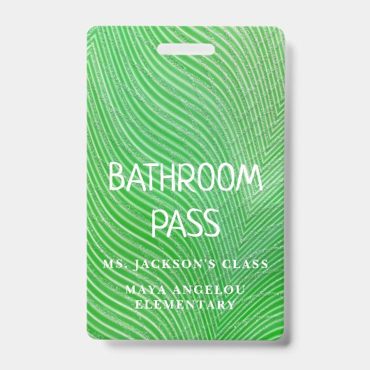 パターストライプン新学期浴室ホールパス バッジ (正面)