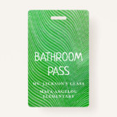 パターストライプン新学期浴室ホールパス バッジ (正面)