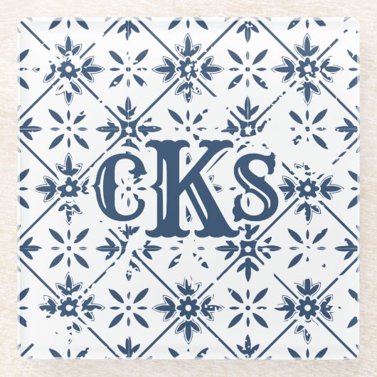 パタースペインのン動揺してタイル | ガラスコースター (正面)