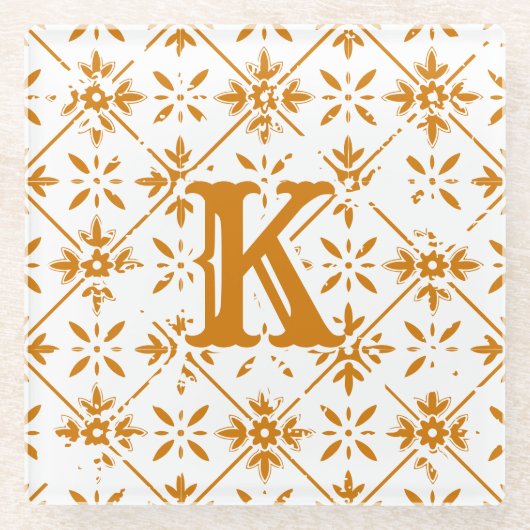 パタースペインのン動揺してタイル | ガラスコースター (正面)