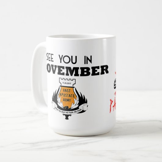 パターソンまで睡眠はまたは11月のマグの会いません コーヒーマグカップ (正面左)