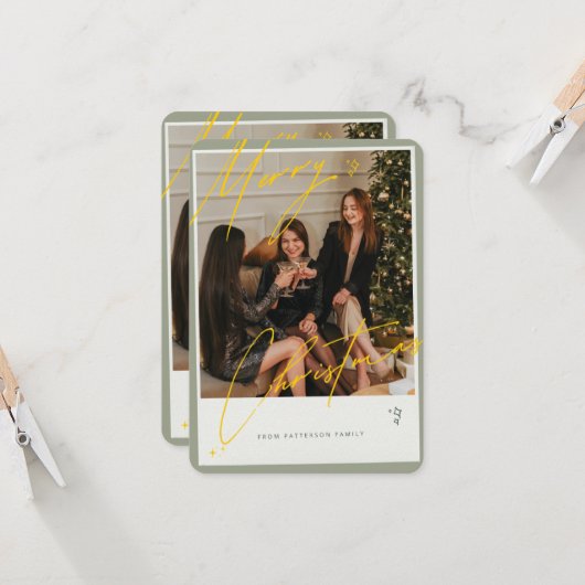 パターソン家族カードからメリークリスマス (正面/裏面インサイチュ)