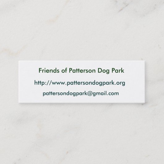パターソン犬公園の友人 スキニー名刺 (正面)