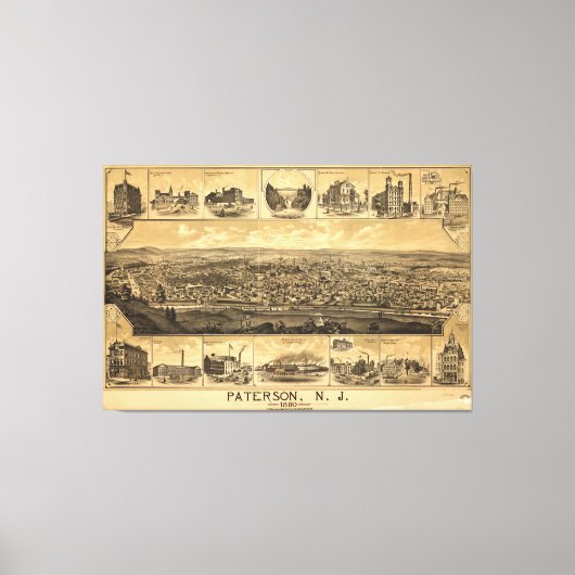 パターソン、ニュージャージー(1880) キャンバスプリント (正面)