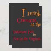 パターソン・パブでクレマンを飲む 招待状 (正面/裏面)